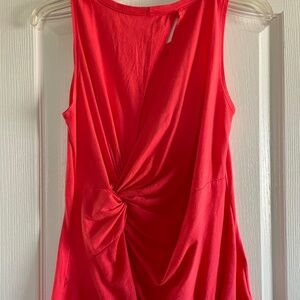 Fabletics Orange Open Back Yoga Top Small